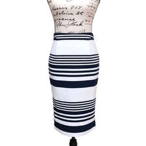 EXECUTIVE PONIES Classy Striped Pencil Skirt SIZE S